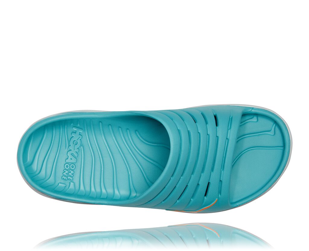 Hoka One One Ora Recovery Slide - Mens Aquarelle/Blazing Orange