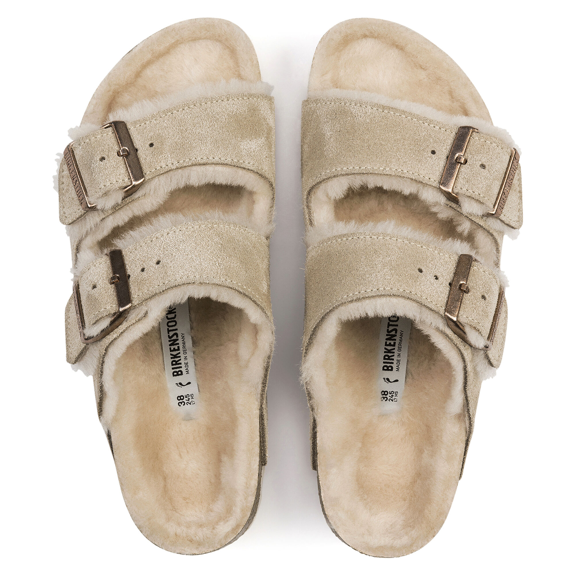 Birkenstock Arizona Shearling Nude Suede