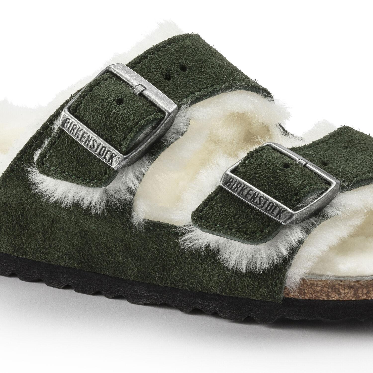 Birkenstock Unisex Arizona Forest Green Suede Shearling Shoe M(9.5-10)W(12-12.5) Birkenstock Unisex Arizona Forest Green Suede Shearling Shoe  main image 4