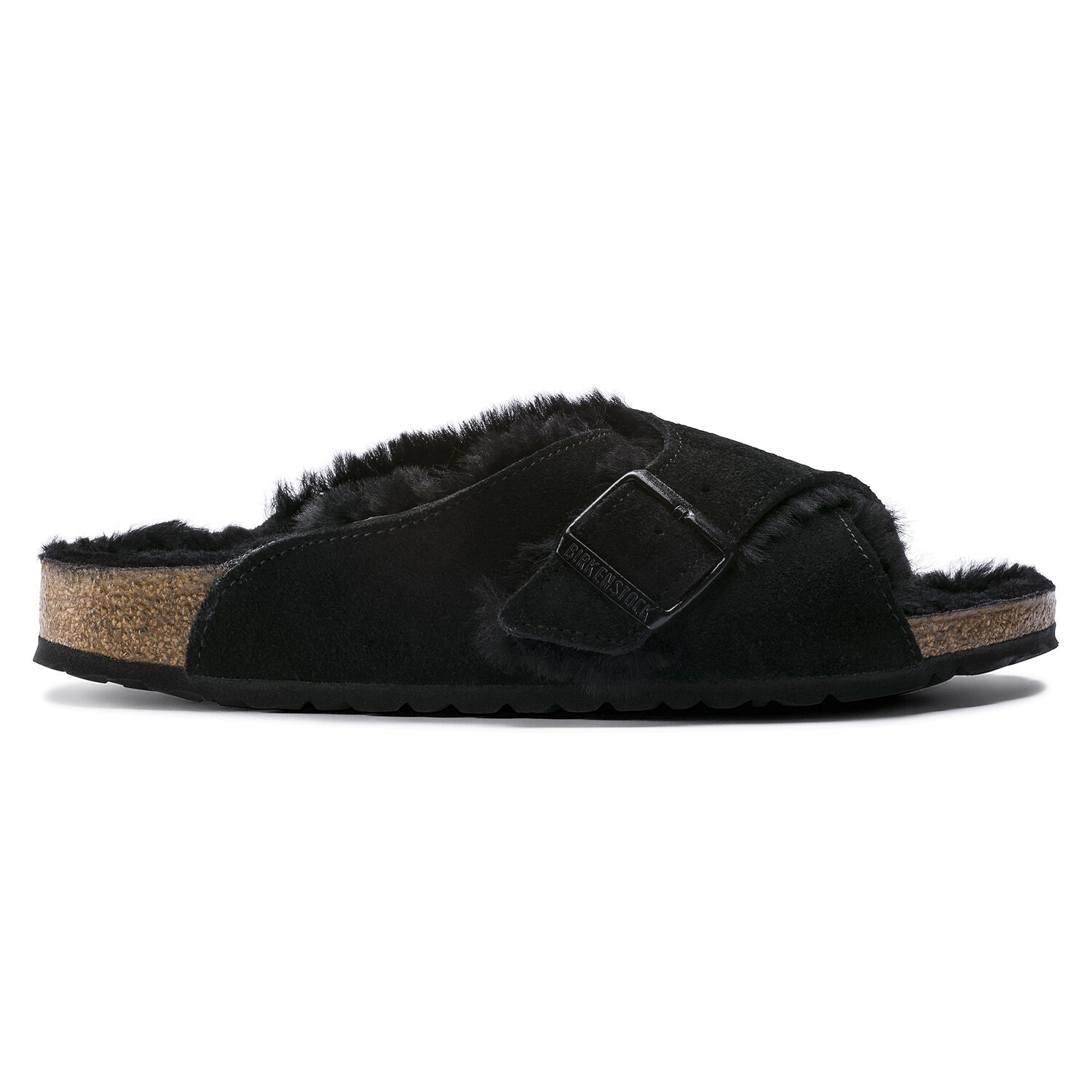 Birkenstock Arosa Shearling Black Suede