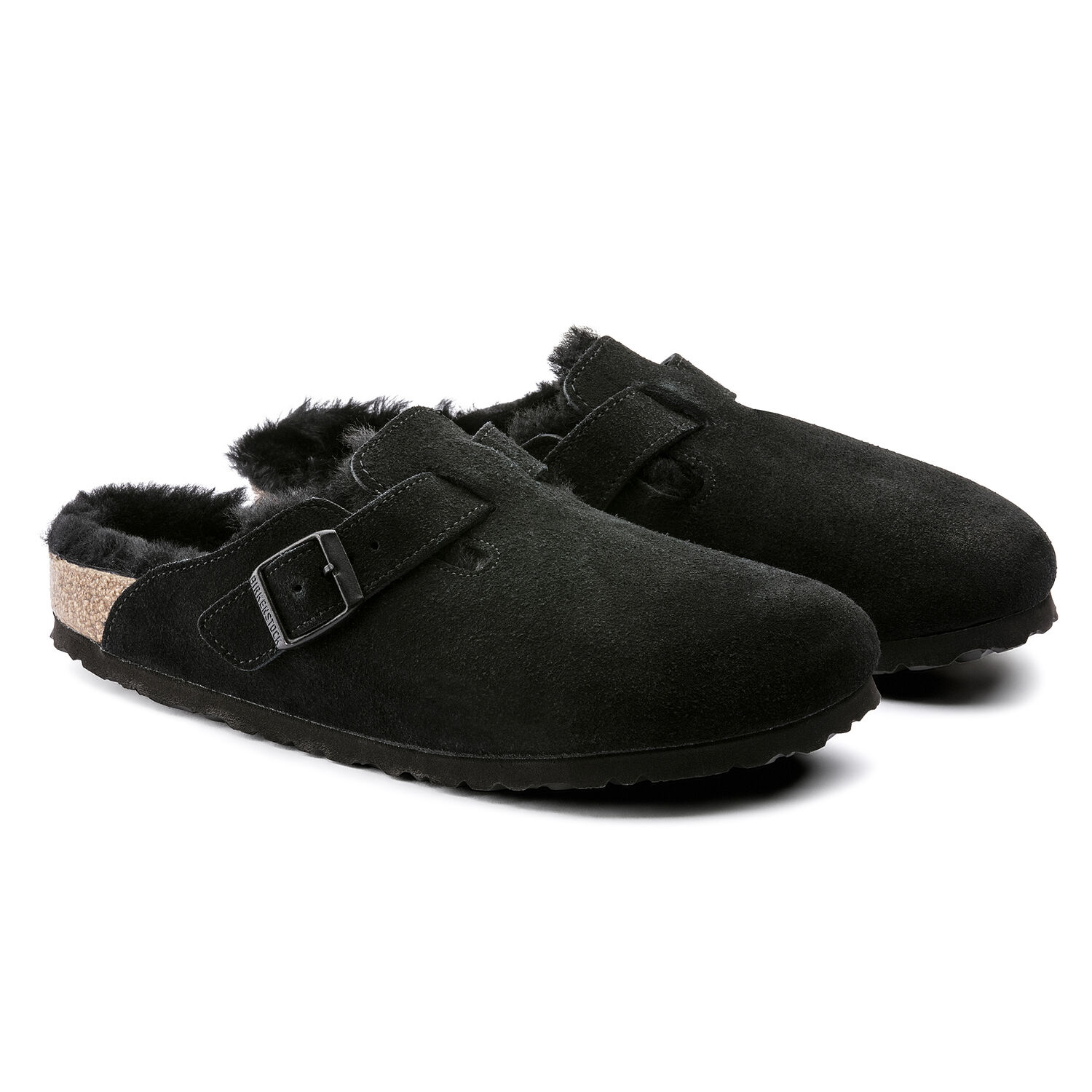 Birkenstock Boston Shearling Black Suede