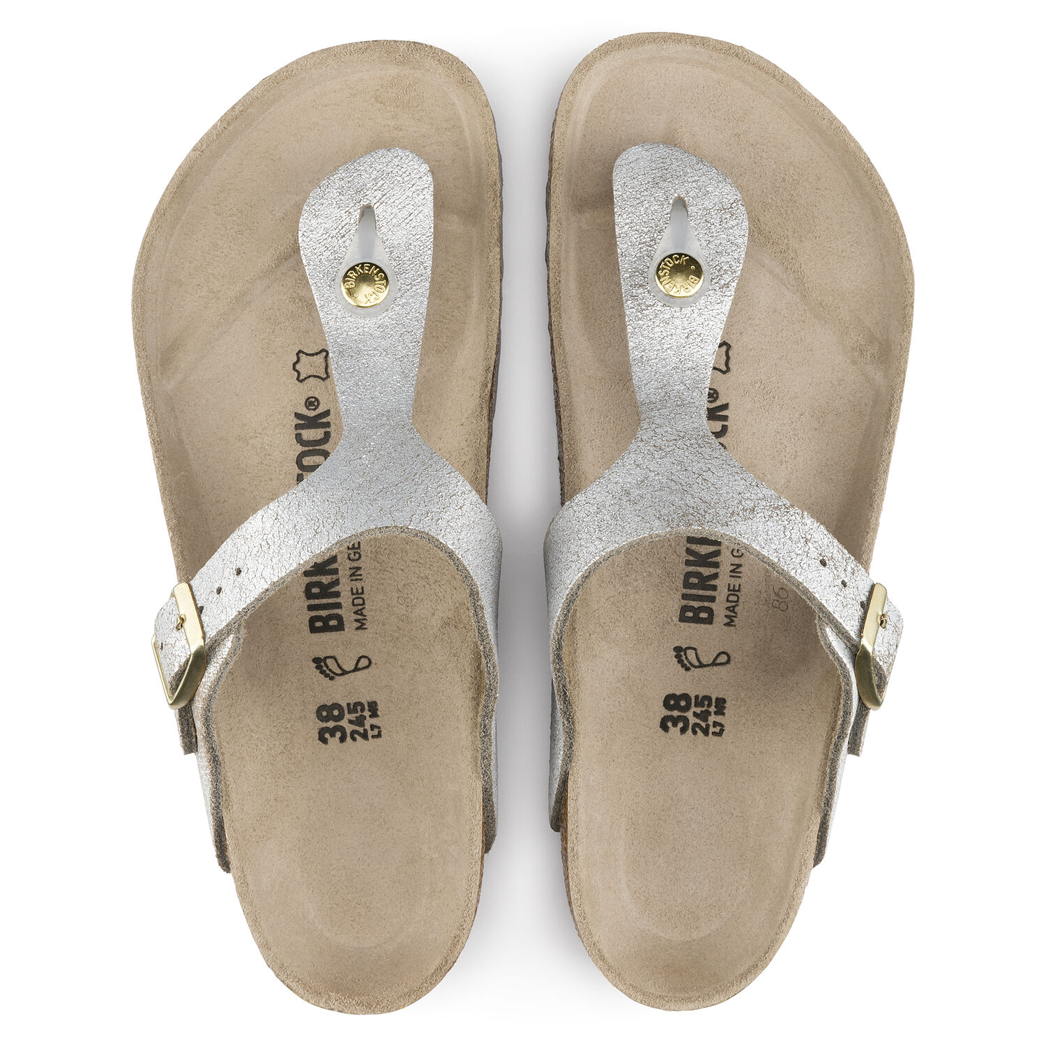 Shops birkenstock gizeh metallic blue