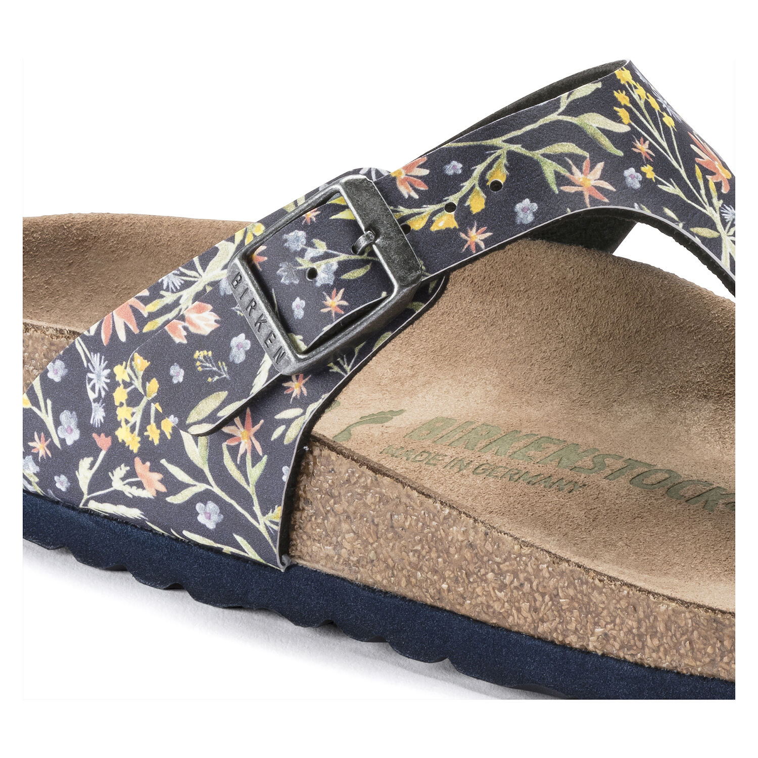 Birkenstock Gizeh Vegan Watercolor Flower Navy BirkoFlor
