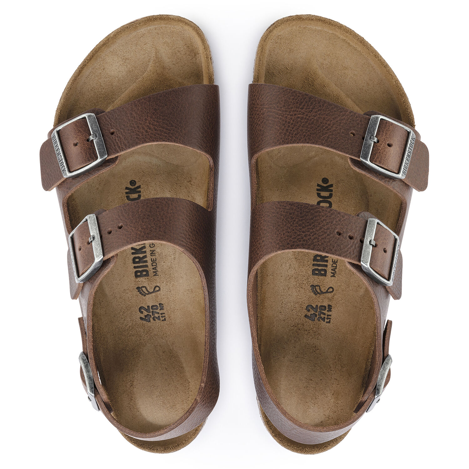 BIRKENSTOCK ブラウン カジュアルシューズ vintage Arizona Grip Natural Leather Vintage Wood Roast | BIRKENSTOCK