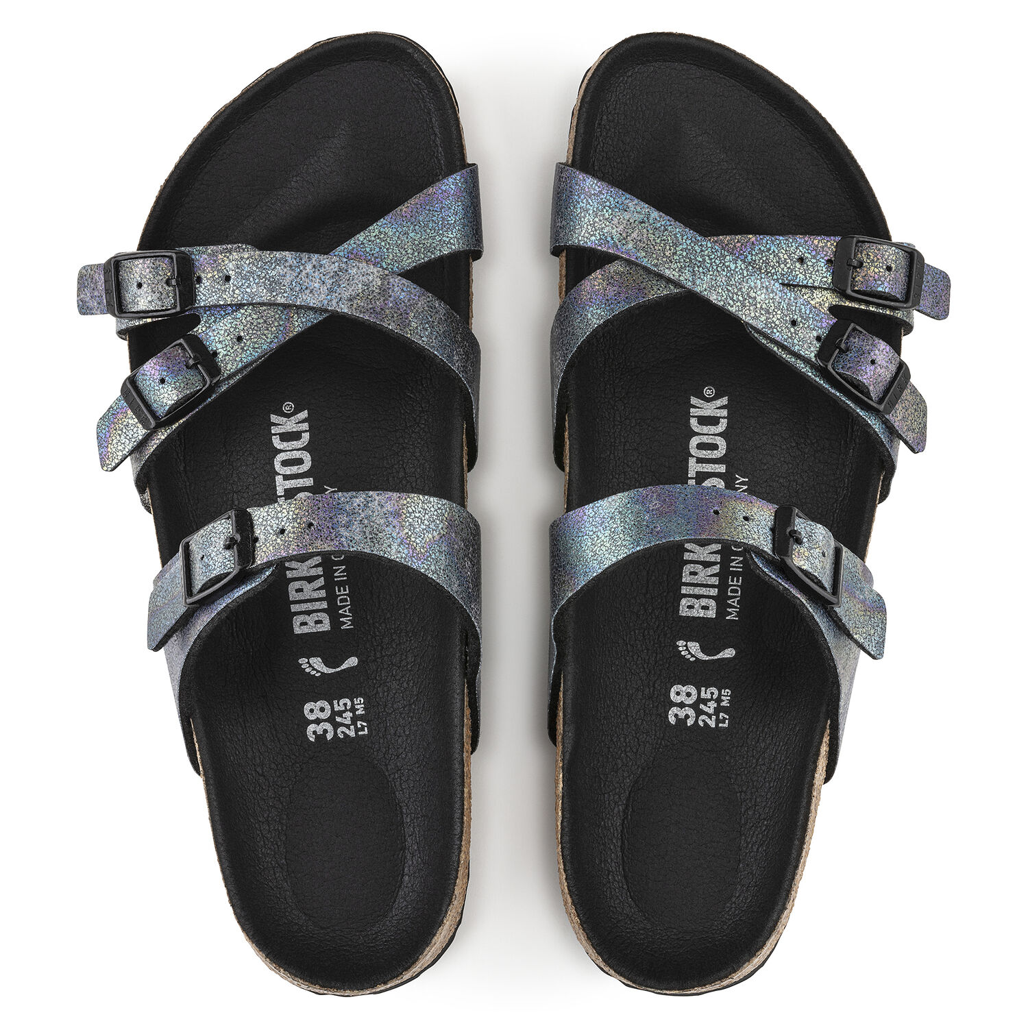 Birkenstock Franca Vegan Iridescent Black Microfiber
