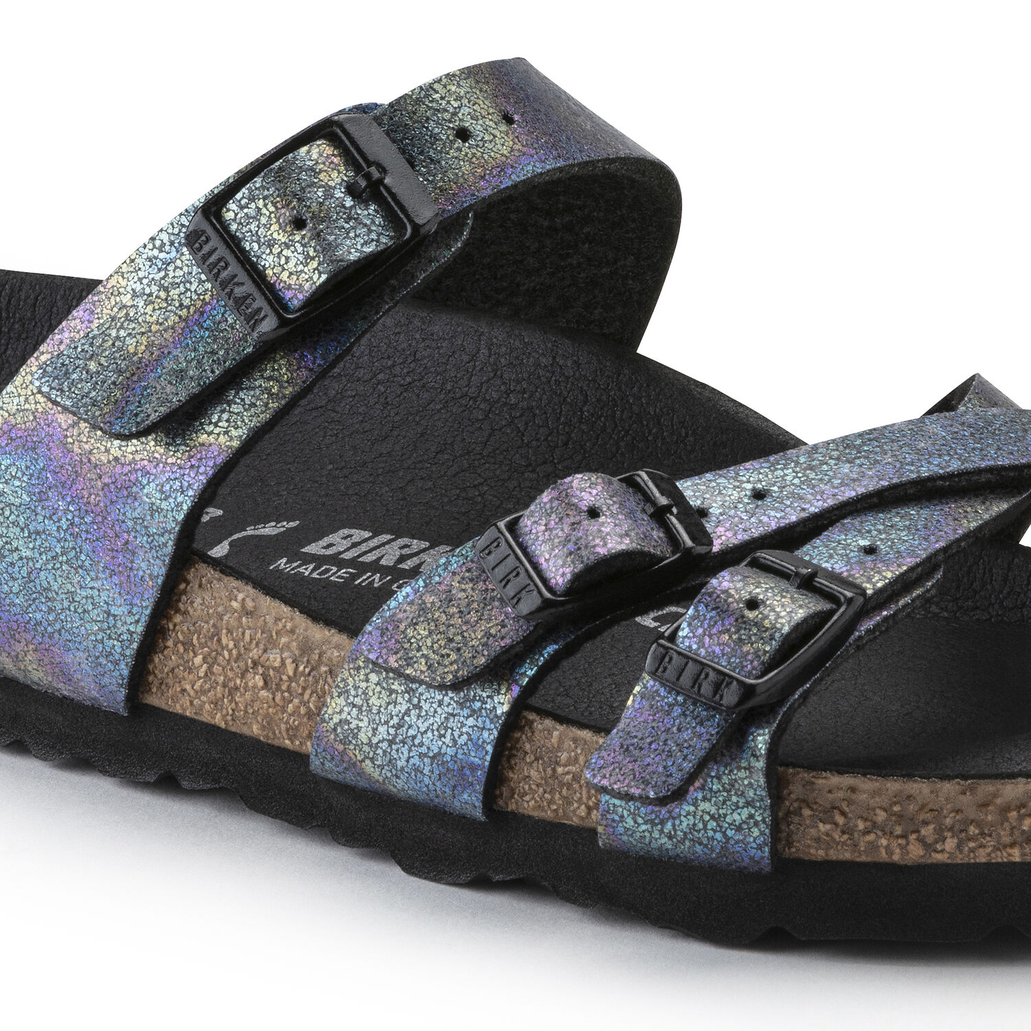 Birkenstock Franca Vegan Iridescent Black Microfiber