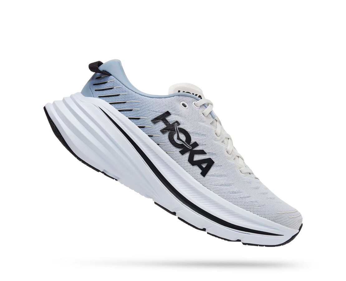 Hoka One One Bondi X - Mens Blanc De Blanc/Blue Fog