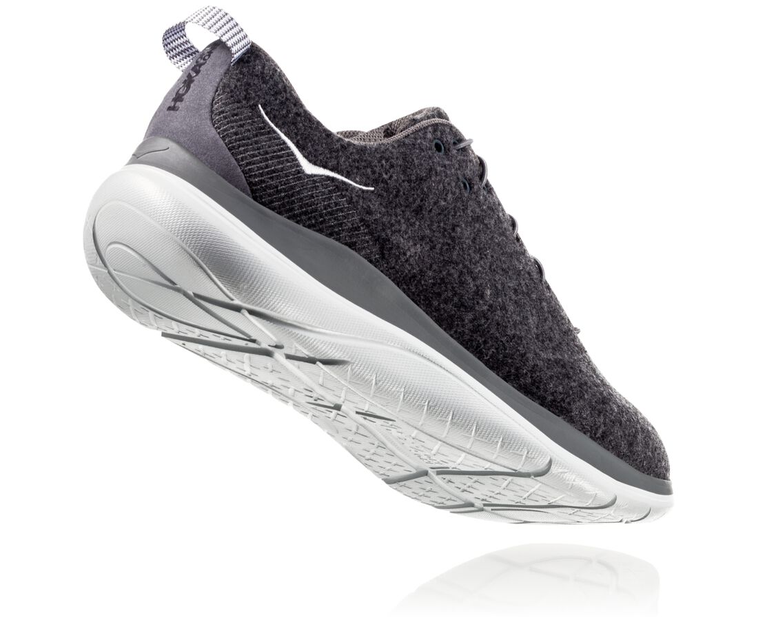 Hoka One One Hupana Flow Wool - Mens Dark Shadow/Charcoal Gray display picture 1