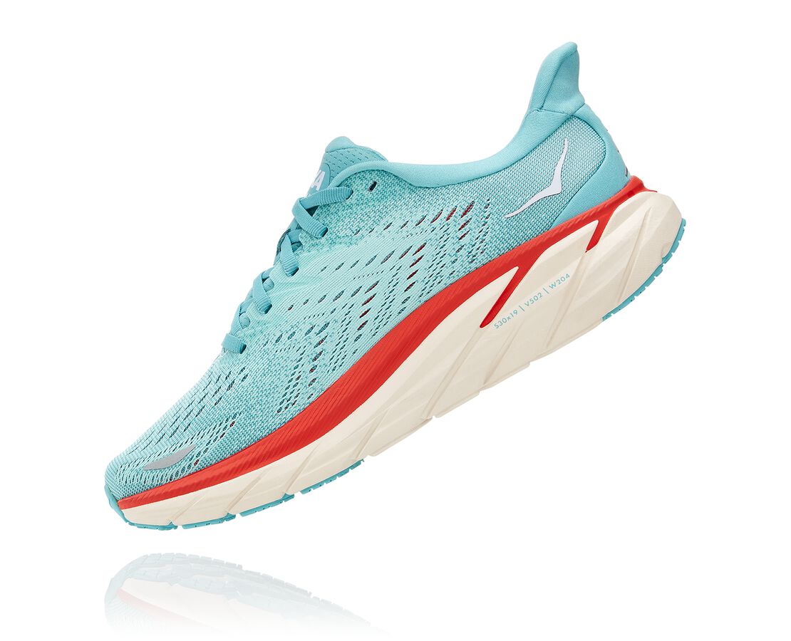 Hoka One One Clifton 8 - Womens Aquarelle/Eggshell Blue