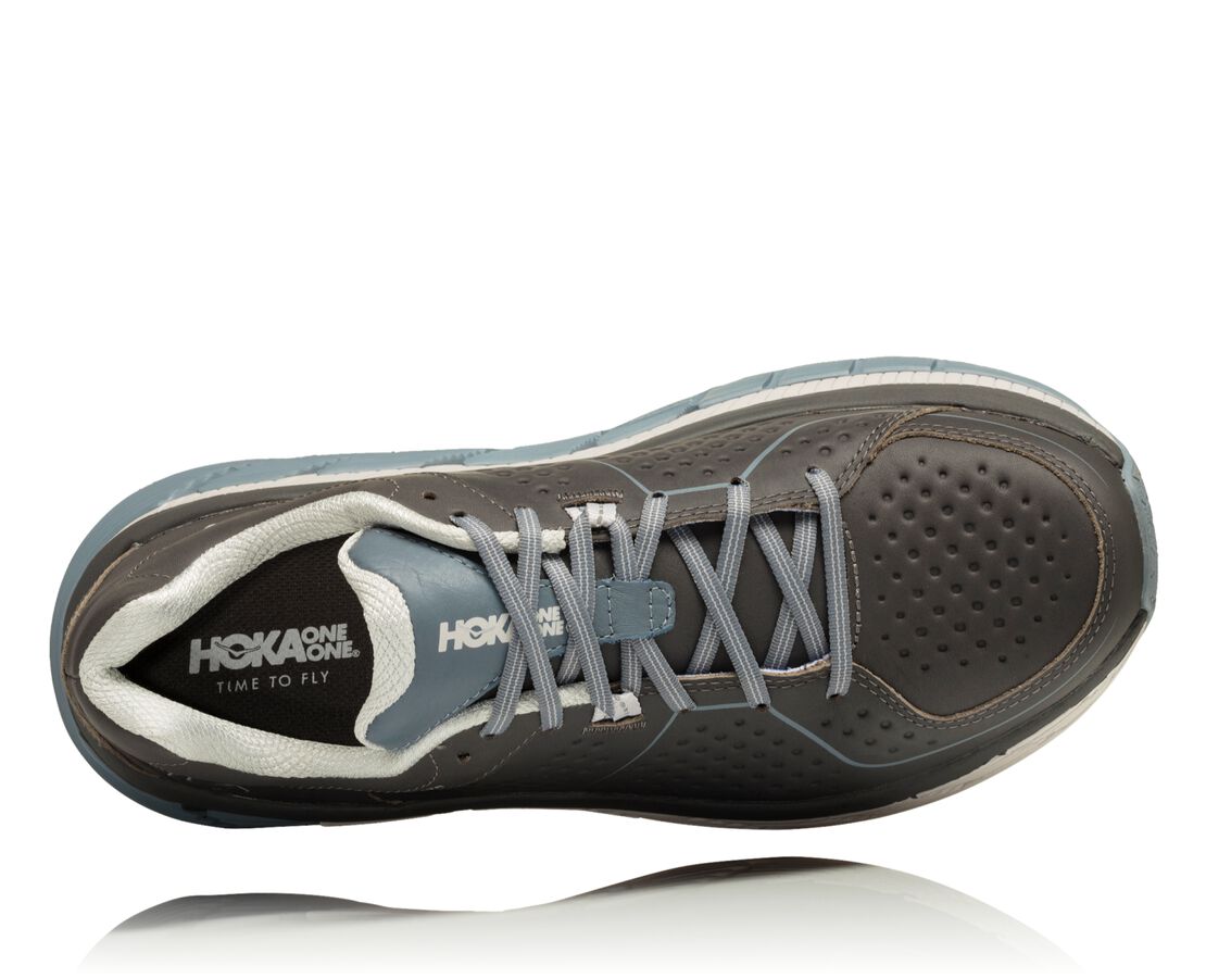 Hoka One One Gaviota Leather Wide Womens Charcoal Tradewinds