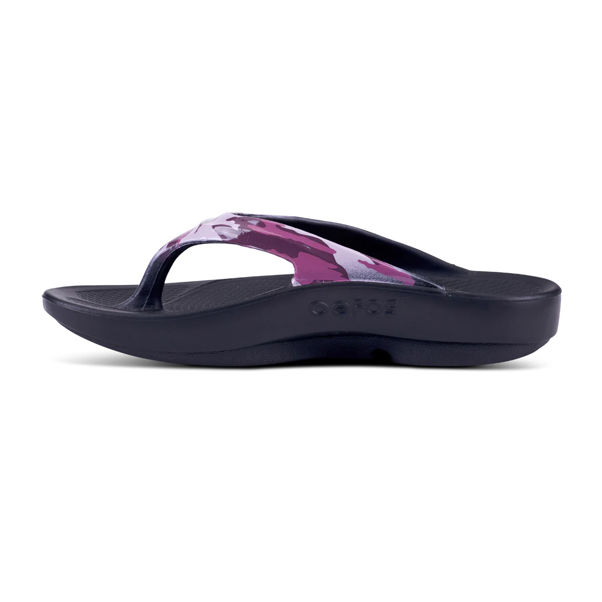 Oofos Ooahh Purple Camo Slides Oofos OOahh Sport Slide Sandal Black Water Camo | Laurie main image 2