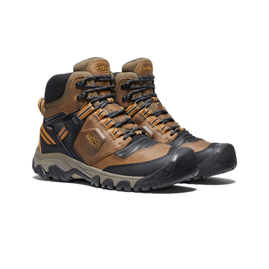 Keen Ridge Flex Mid WP - Mens Bison/Golden Brown display picture 3
