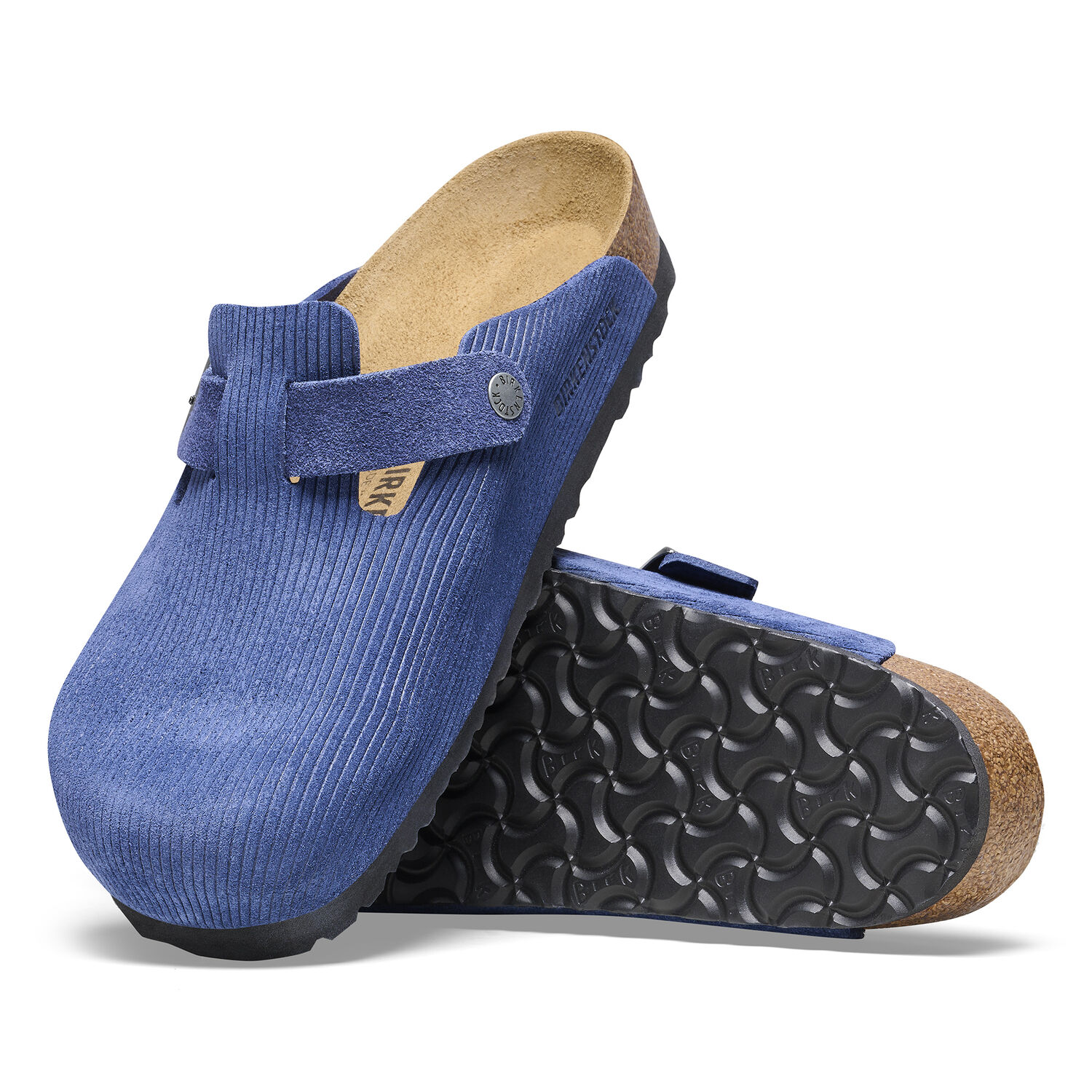 Birkenstock Boston Corduroy Indigo Blue Suede