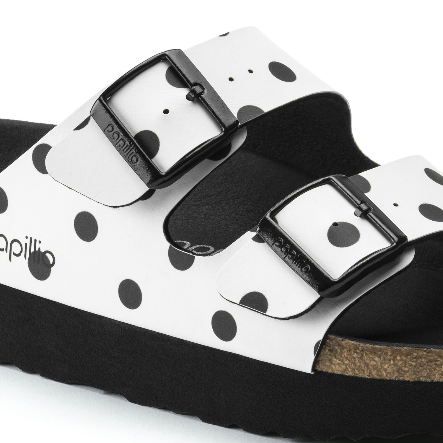Birkenstock Arizona Platform White Black Dots BirkoFlor