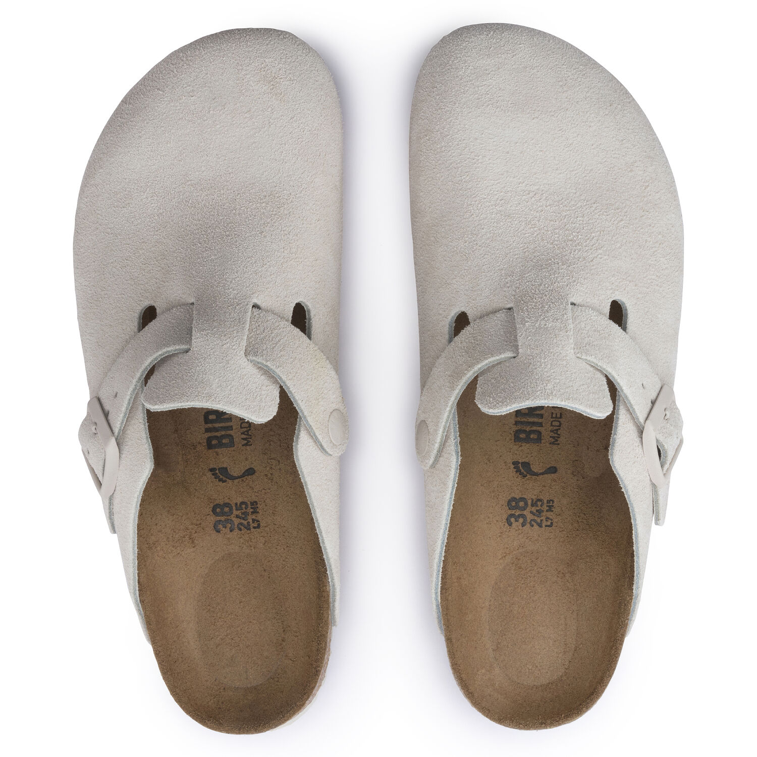 Birkenstock Boston Antique White Suede