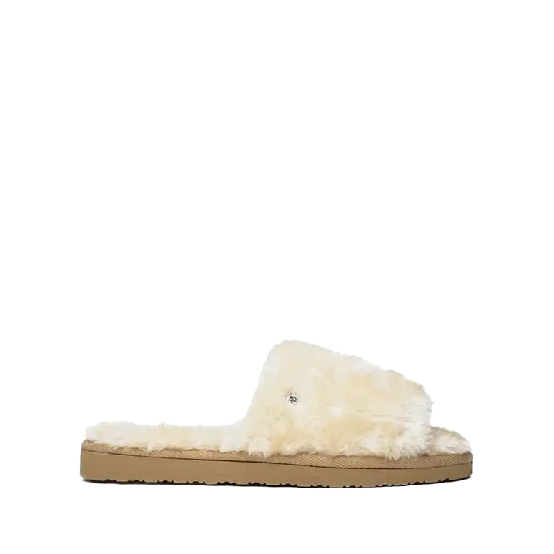 Minnetonka Women's Lolo Slide Slipper 592298, Cream Leopard Print Off-white - 7
