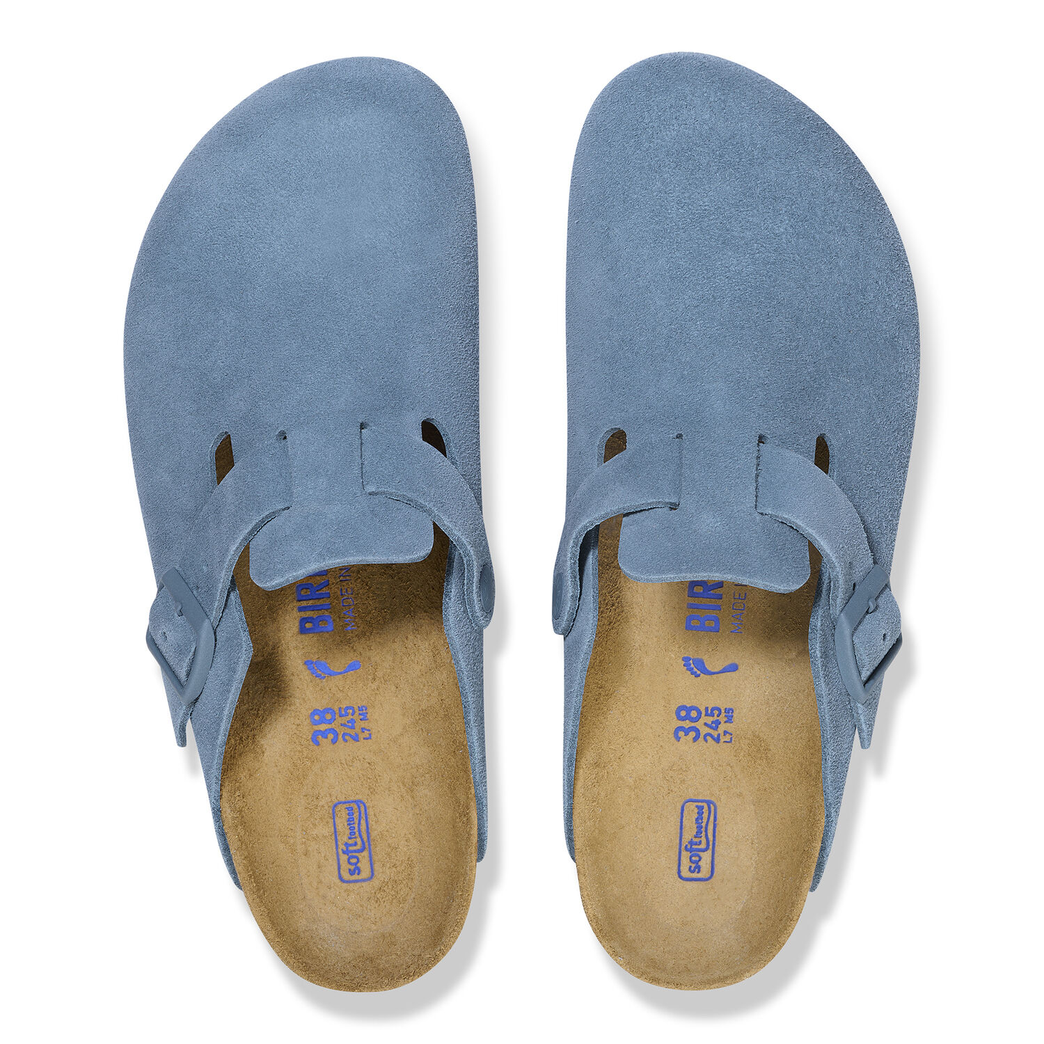 Birkenstock Boston Soft Footbed Elemental Blue Suede