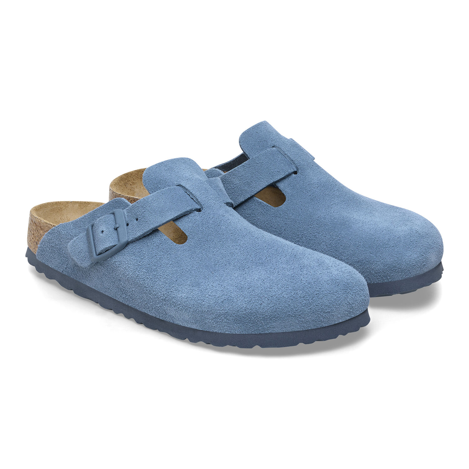 Birkenstock Blue Fleece-Lined Clogs Birkenstock Lutry elemental blue suede main image 2