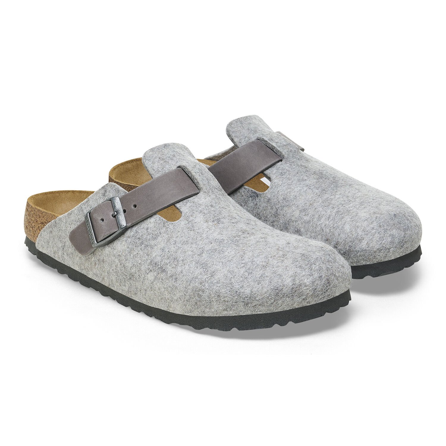 Birkenstock Boston Light Grey Felt/Iron Oiled