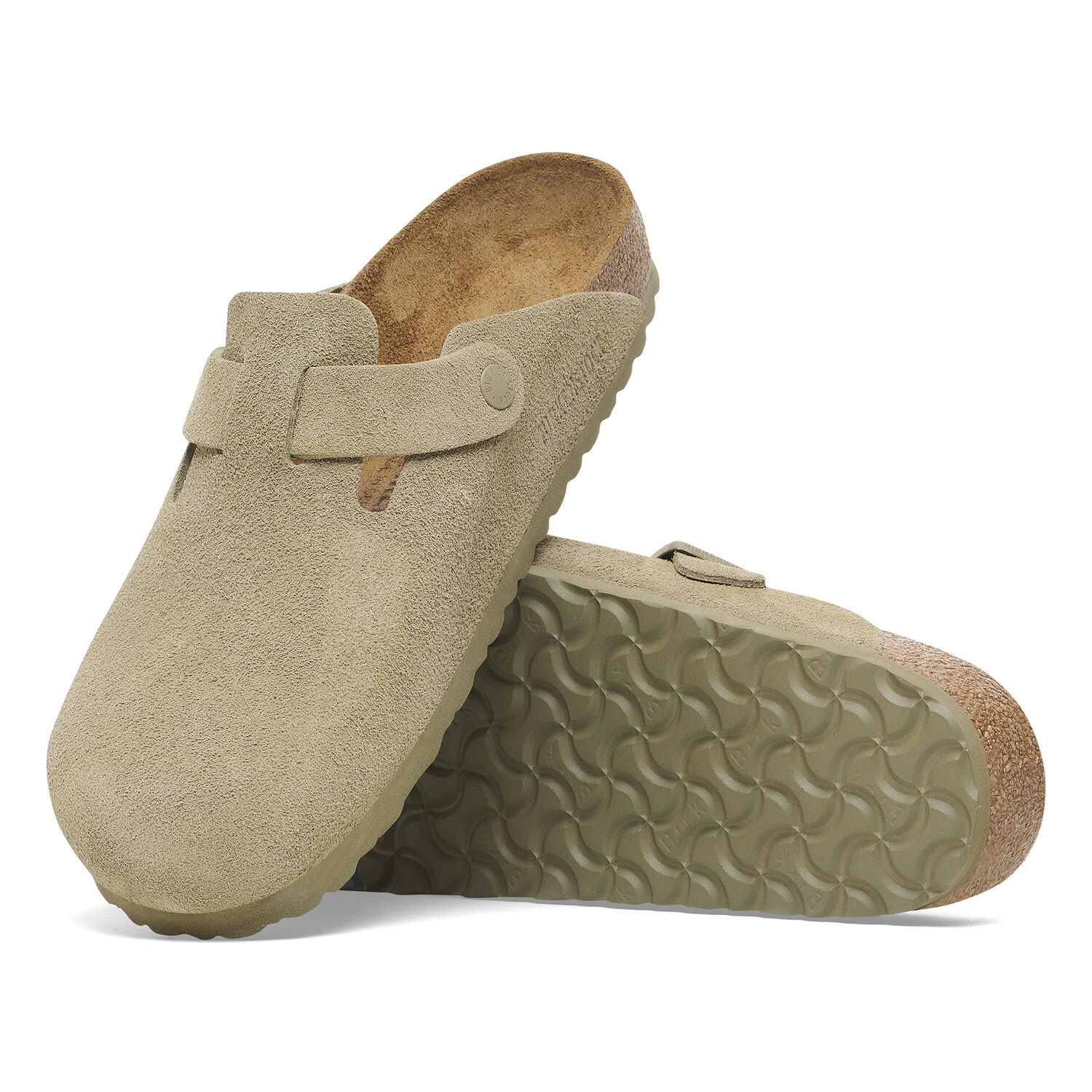 Birkenstock Boston Faded Khaki Suede