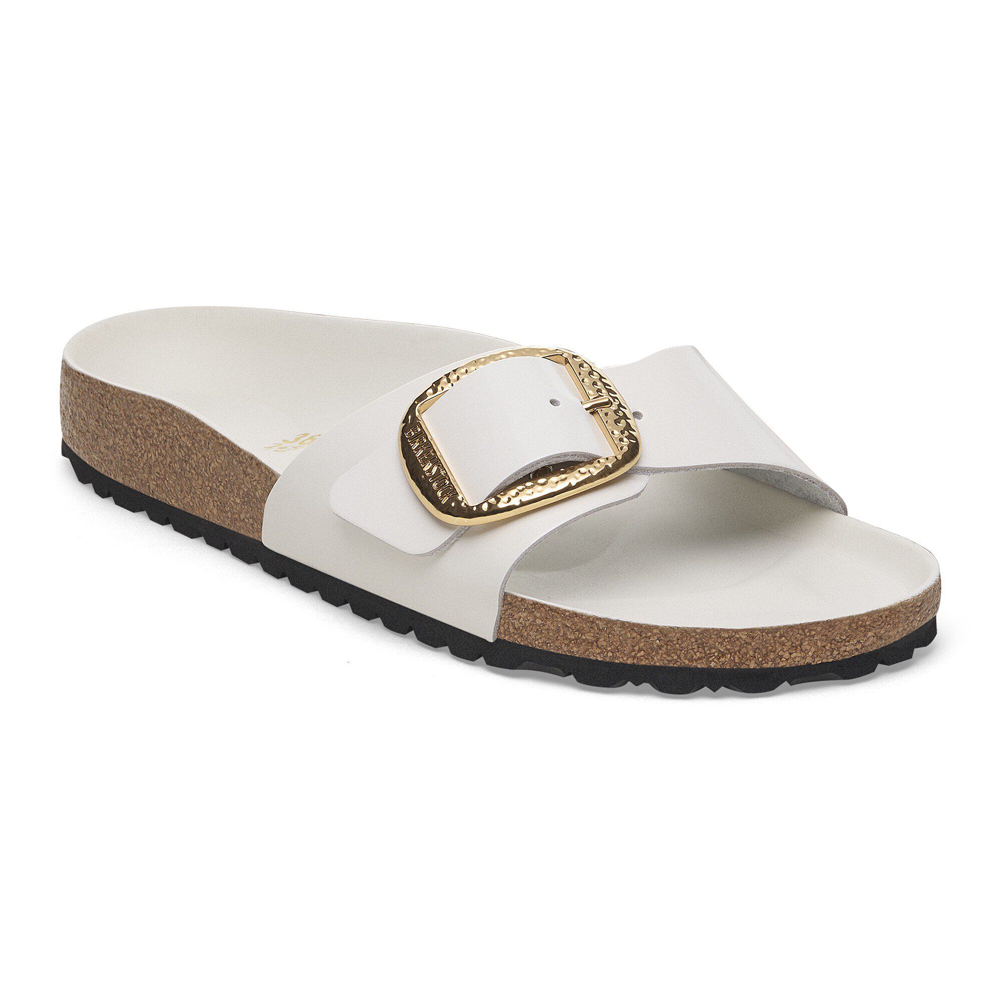 Birkenstock Madrid Hammered Big Buckle High Shine Antique White