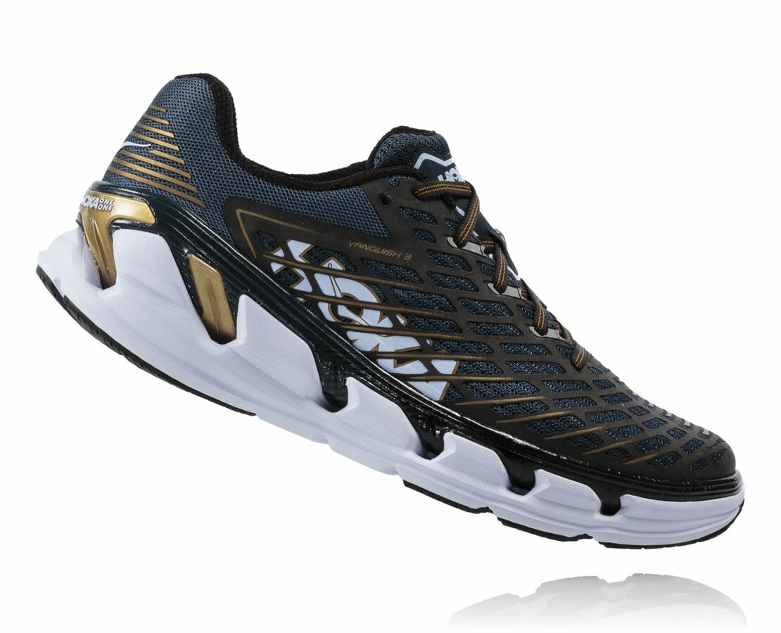 Hoka One One Vanquish 3 - Mens Midnight Navy/Metallic Gold display picture 1