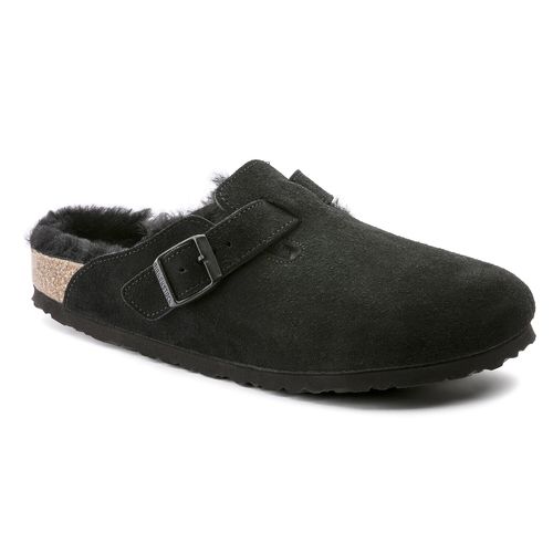 Birkenstock Boston Shearling Black Suede