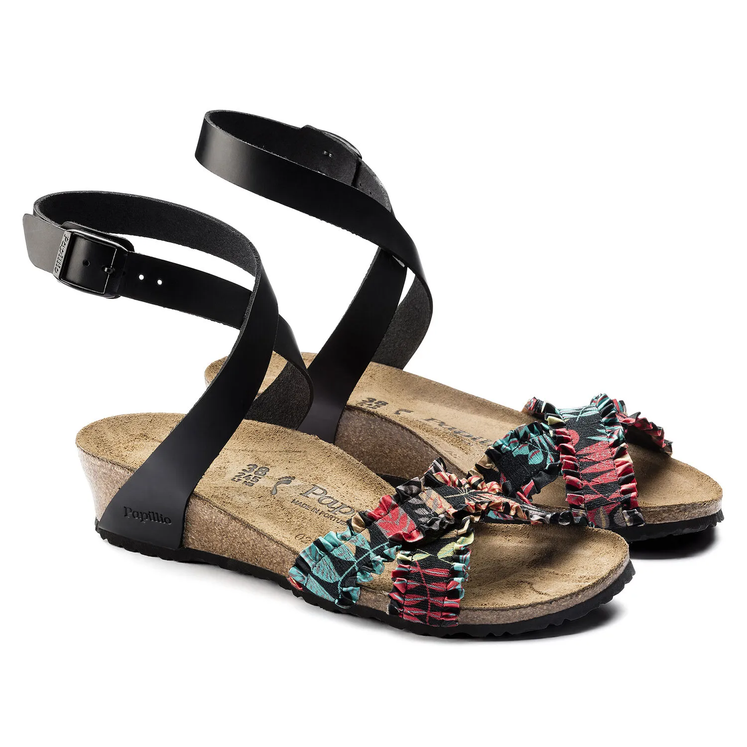 Birkenstock Lola Papillio Flower Frill Black