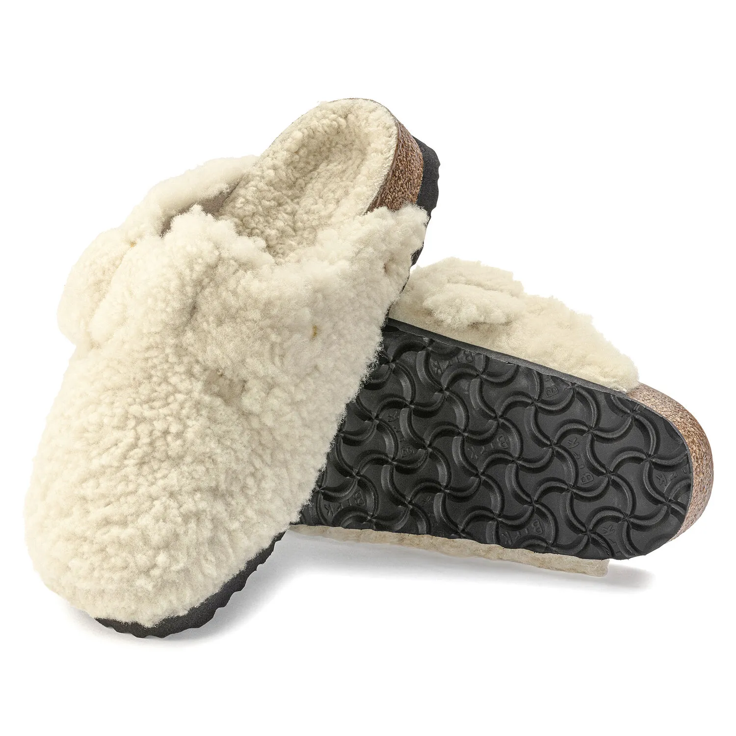birkenstock big buckle teddy eggshell